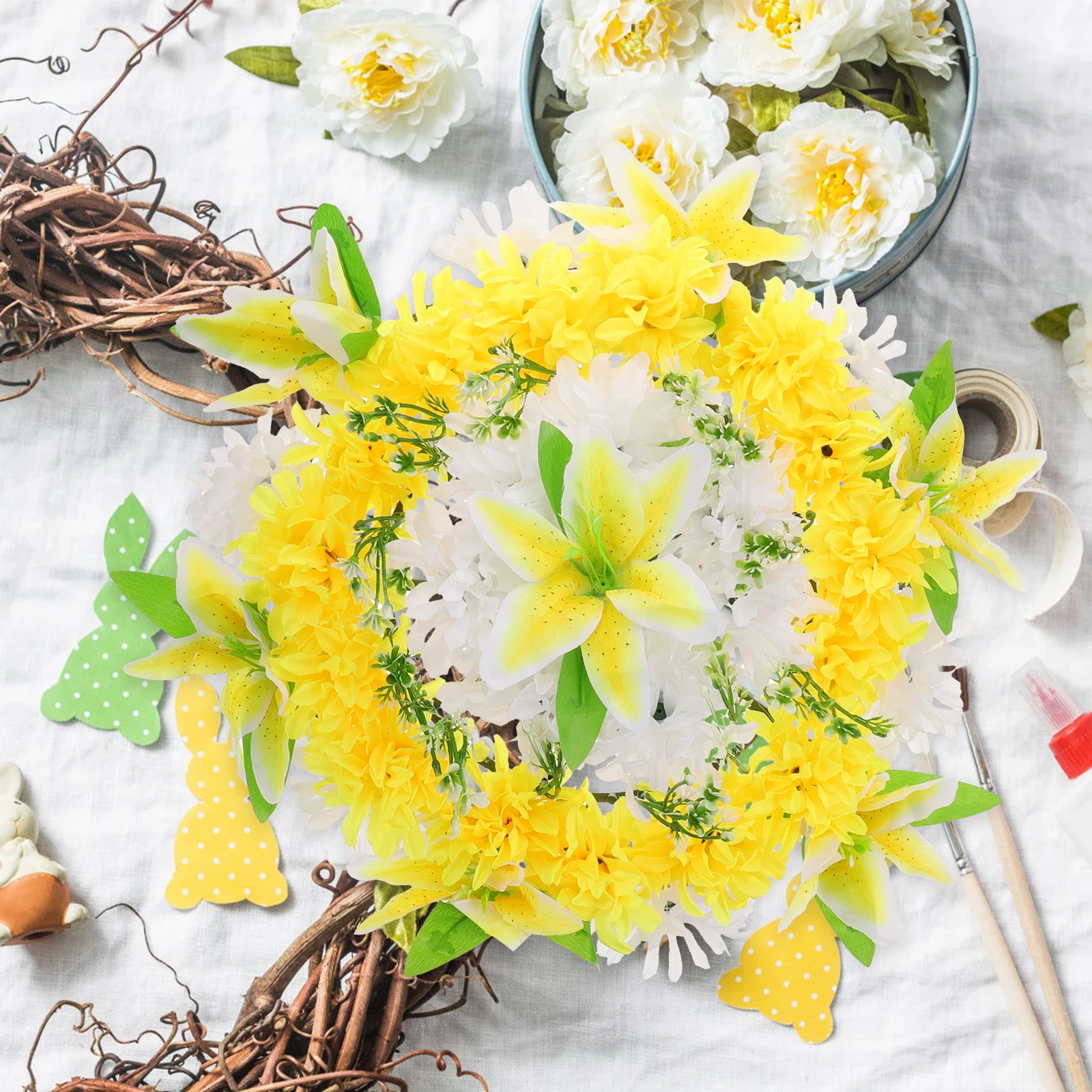

Premium Artificial Sacrifice Flower Wreath Lifelike Graveyard Floral Wreaths Funeral Mourning Commemoration Delicate Fake
