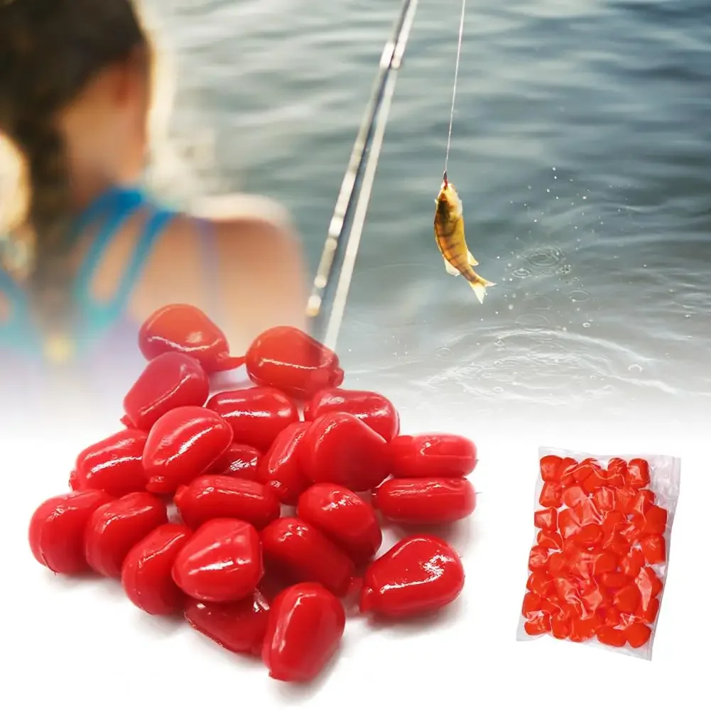 30Pcs/Pack  Fishing Lure Convenient Corn Smell Soft Bait Solid Color Soft Bait  Soft Bionic Freshwater Corn Bait for Angling