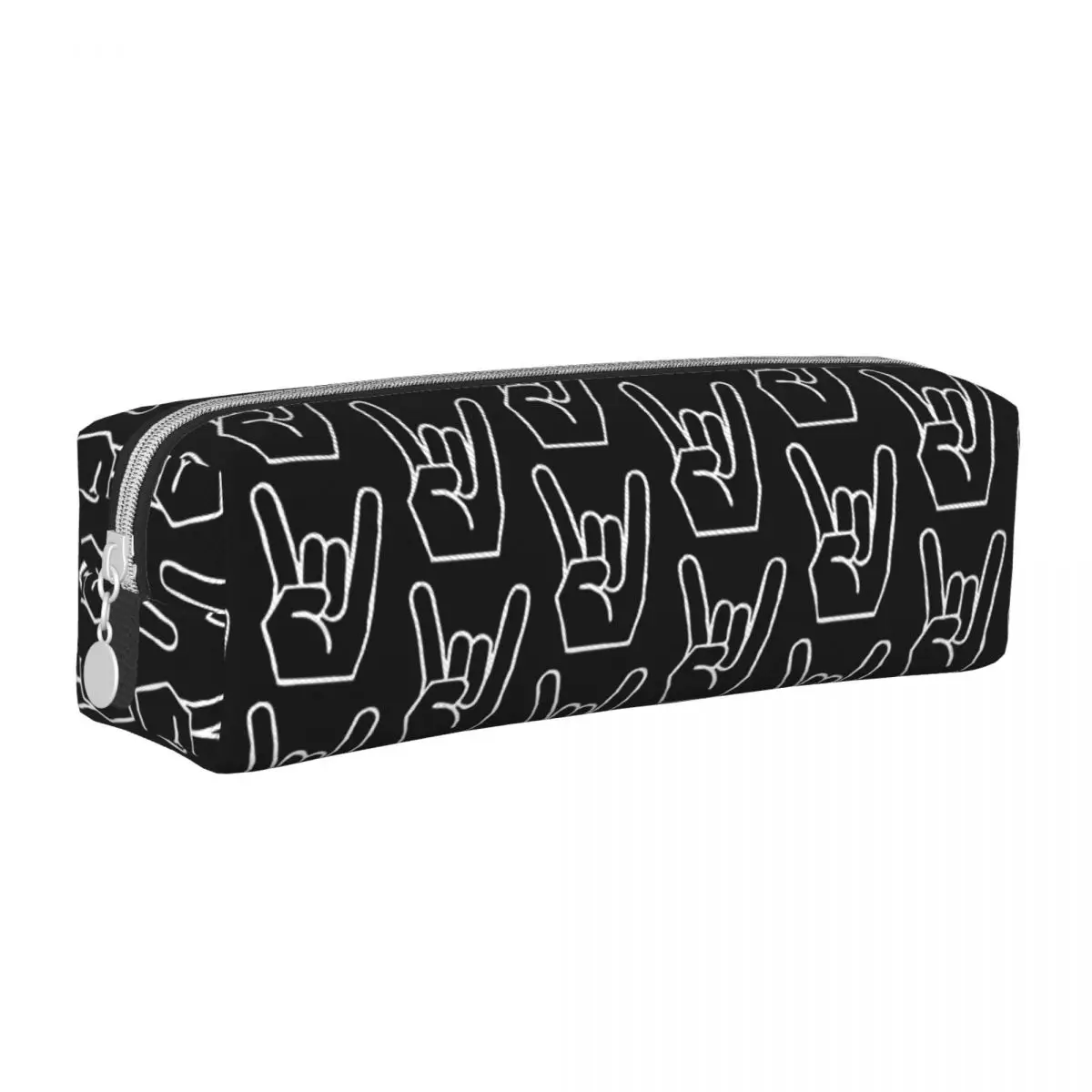 Cute Sign Of The Horns Pencil Case Rock Roll Heavy Metal Music Pencilcases Pen Box for Girl Boy Bag Students School Accessories