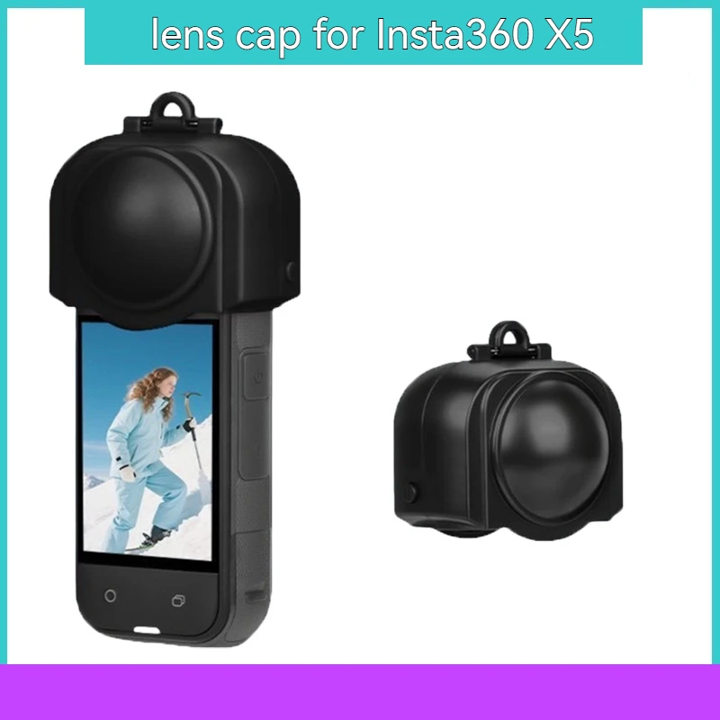 

For Insta360 X5 Lens Cap Protective Cover for Insta360 X5 Accessories Lens Guard Portable Scratch-resistant Shell Black
