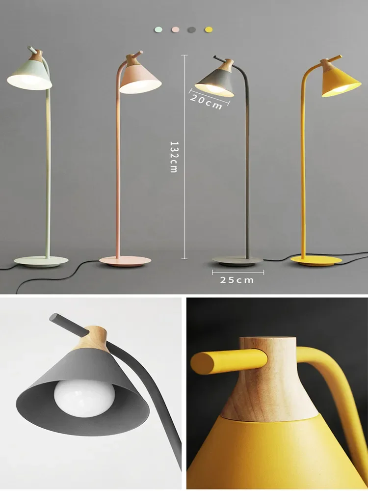 Nordic floor lamp modern simple creative   bedroom study color macarone