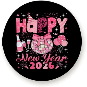 Happy New Year Party 2026 Ballon Family Matching Spare Tire Cover for RV, Trailer, SUV, Off-Road Vehicle, Camper, Trucks