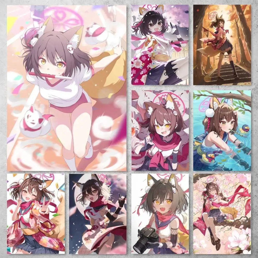 Póster de Anime Kuda Izuna Blue Archive, arte de pared para estudio, decoración de sala de estar, imagen decorativa única para el hogar