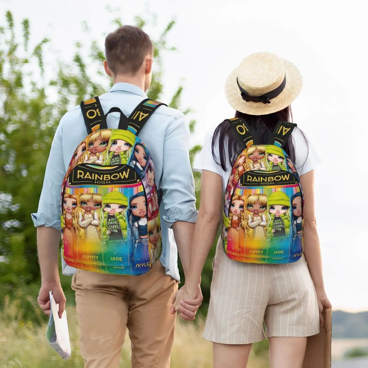 Rainbow High Backpack para estudante do ensino médio, Adolescentes Daypack, Travel Bookbag