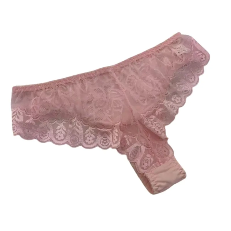 See Through Lace Man's Panties Silky Touch Convex Pouch Briefs Club FKK Back Hip Sheer Panty Live Show Private Party