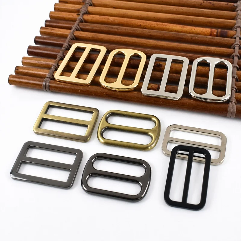 10Pcs 25-50mm Metal Tri Glide Buckle Backpack Strap Adjuster Travel Bag Webbing Slider Wide Belt Length Lock DIY Repair Hardware