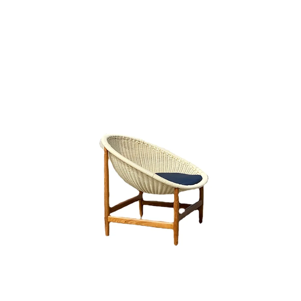 Latest design garden used PE rattan with wood base chair for outdoor furniture