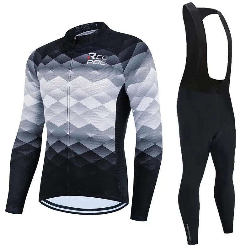 

202 RCC POC Team Ciclismo Bicicleta Cycling Jersey Men Set Spring Long Set Ropa Ciclismo Mallots Ciclismo Hombre