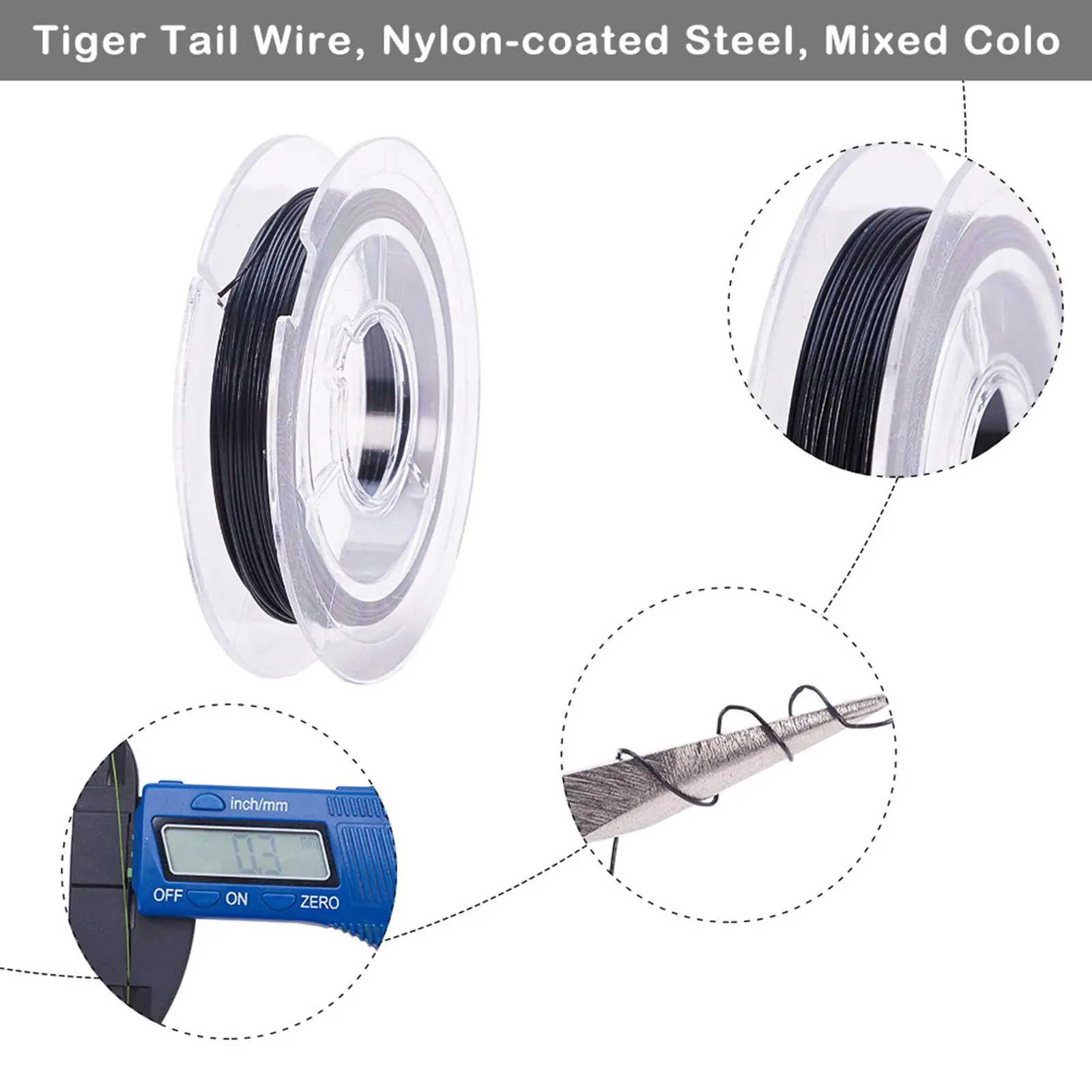 

10 Rolls Crafts Tail, Beading Wire for Jewelry Making - Bead Stringing Wire for Necklace Bracelet Making DIY Crafting