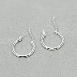 APDGG 20 Pcs 16mm 925 Silver Plated Copper Circle Earrings Hook For Pearl Earring Making DIY Craft Accessories