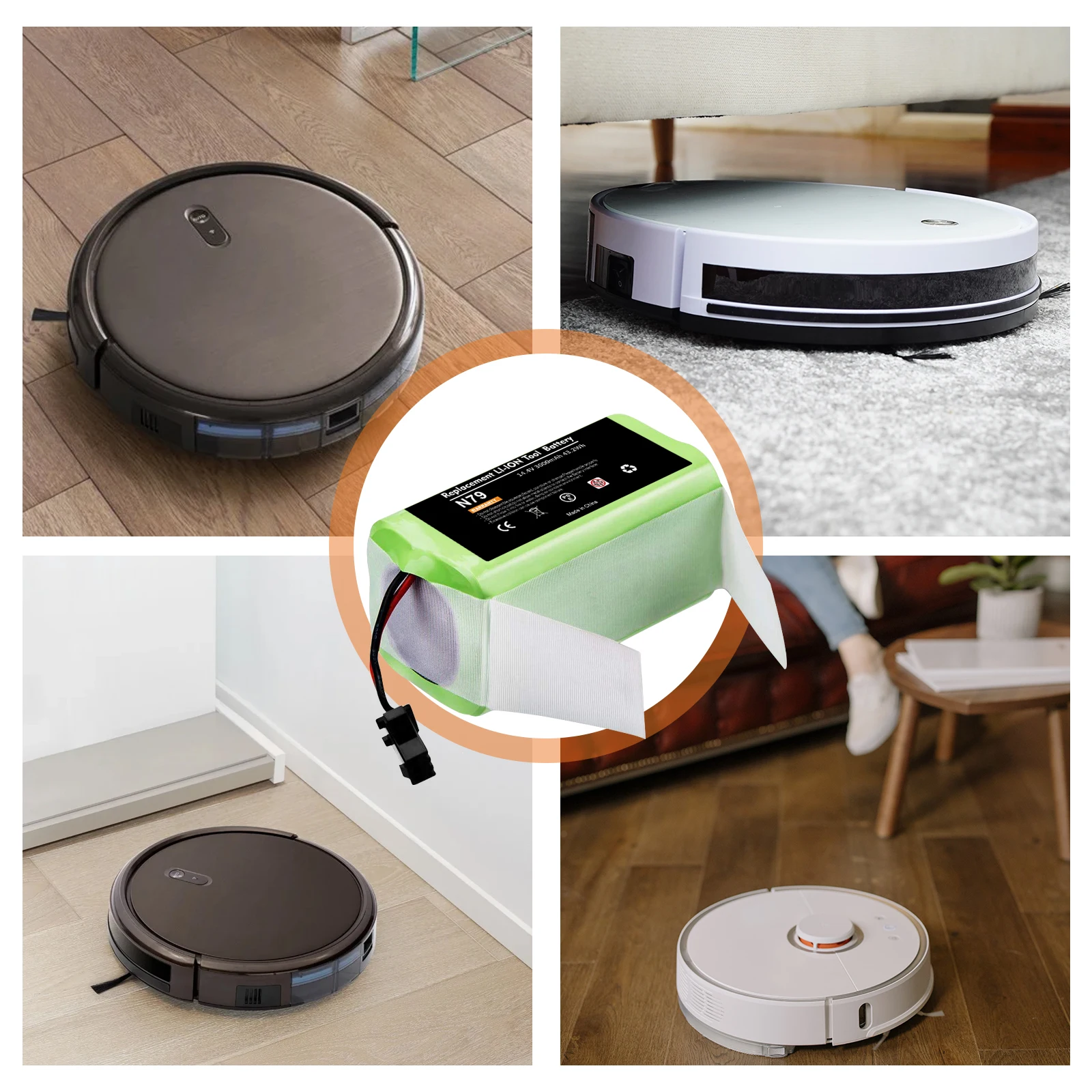 Batteria agli ioni di litio 14.4V 3000mAh per Conga Excellence 950 990 1090 1790 1990 Deebot N79S N79 DN622 Robovac 30 35C ricaricabile