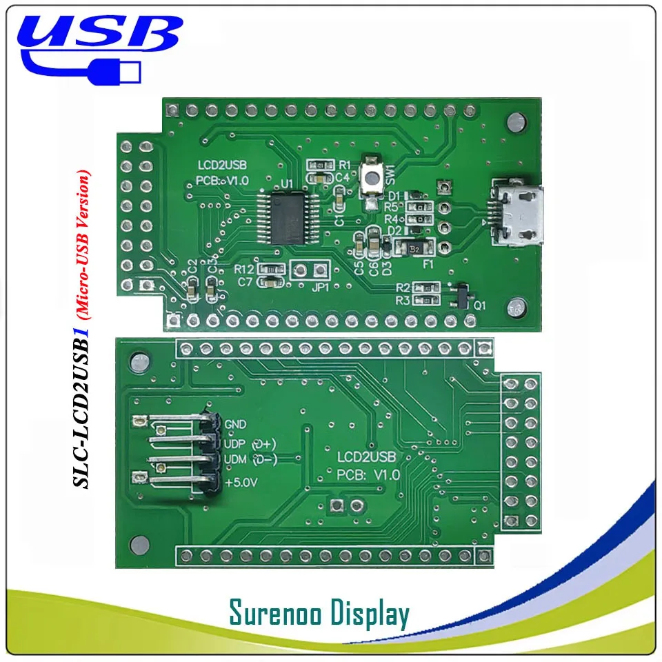 LCD2USB USB2LCD Covert Board Sutible LCD Smartie & AIDA64 for 1601 1602 2002 2402 2004 4002 Character LCD Module Display Panel