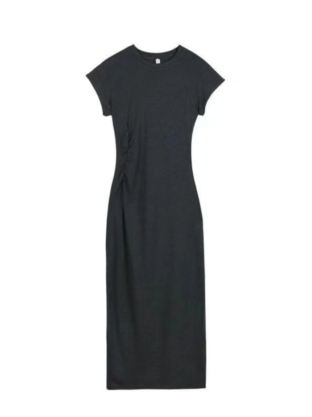 T-shirt plié amincissant d'été pour femmes, jupe dr taille haute, ligne a, dr ort Sve, rond Ne, Fiber de Polyester fine