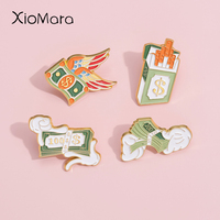 The Power Of Money Enamel Pins Custom Make A Fortune Dollar Money Get Rich Brooches Lapel Badges Jewelry Gift For Best Friend