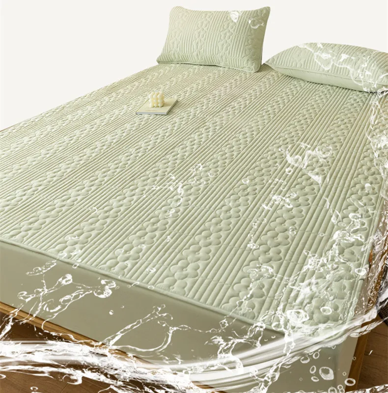 Super Waterproof Bed Cover Quilted Thicked housse de matelas Queen/King Size Plain Solid Color Mattress Cover 160x200침대커버