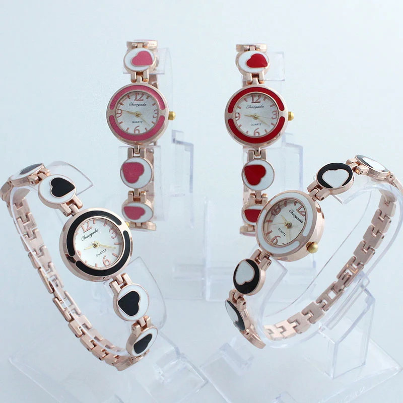 

Женские часы со стразами, 10 шт./лот, смешанные наручные часы в форме сердца, подарок для девушек, Модные кварцевые наручные часы со стразами O25M4