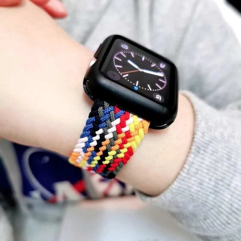 Woven nylon strap For Apple watch Ultra 49mm 8 7 45mm 41mm Breathable comfort bracelet For iwatch 6 5 4 3 SE 44mm 42mm 40mm band