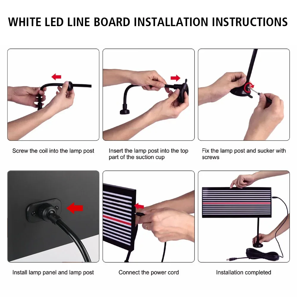 Dent Removal Wire Board LED Reflector Lamp Kits PDR Car Dent Repair Tool Checking Line Board Reflector Set Paintless