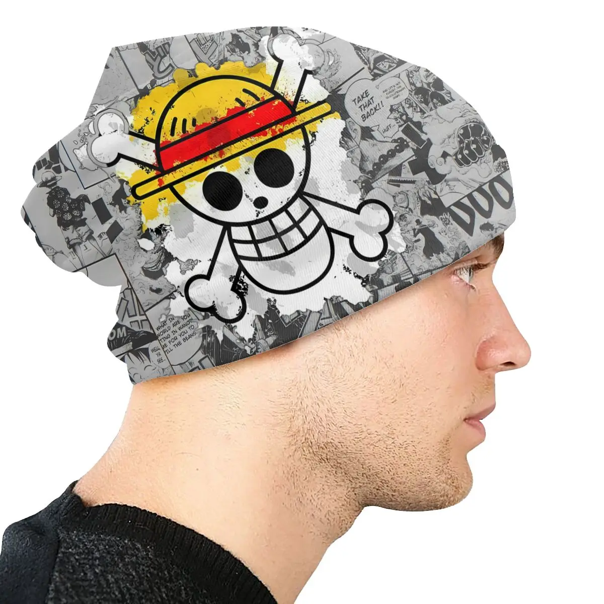 Bonnet Luffy pour hommes et femmes, Skullies fins, bonnets MangaSkull, casquettes design, chaud, automne, printemps, 1 pièce