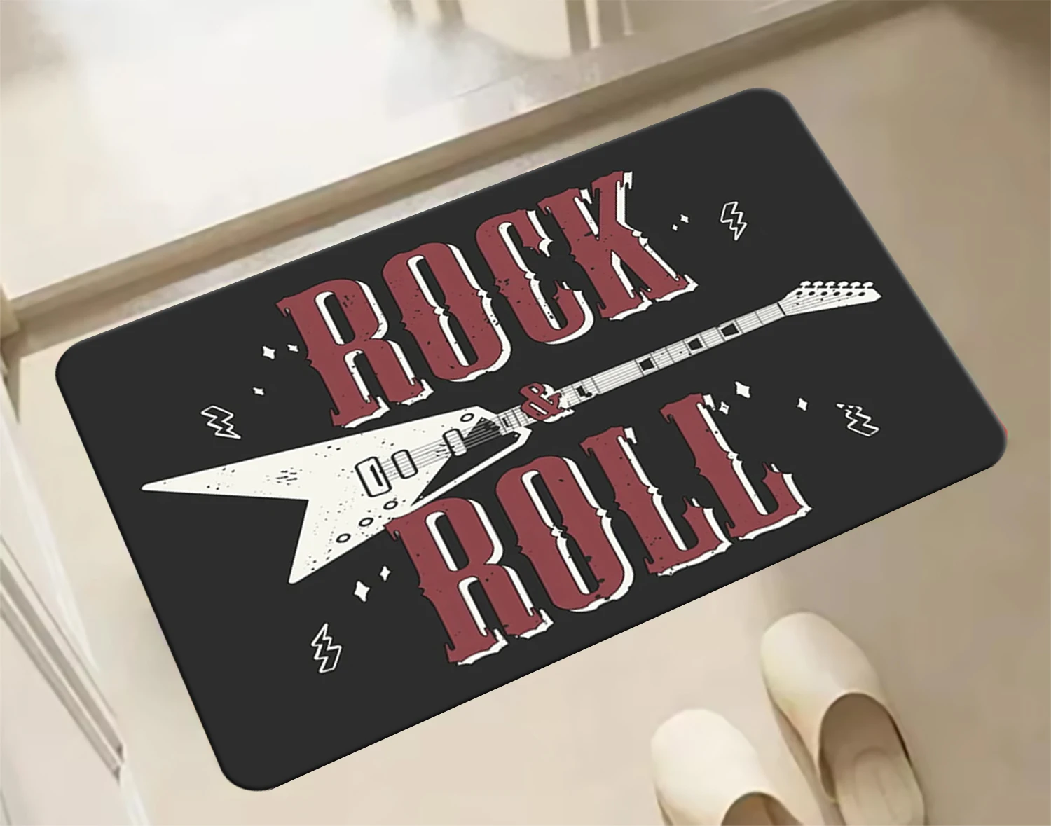 

VIKAMA Music Rock Enthusiast Theme Blankets Non-slip Floor Mats Bedroom Bathroom Home Decoration