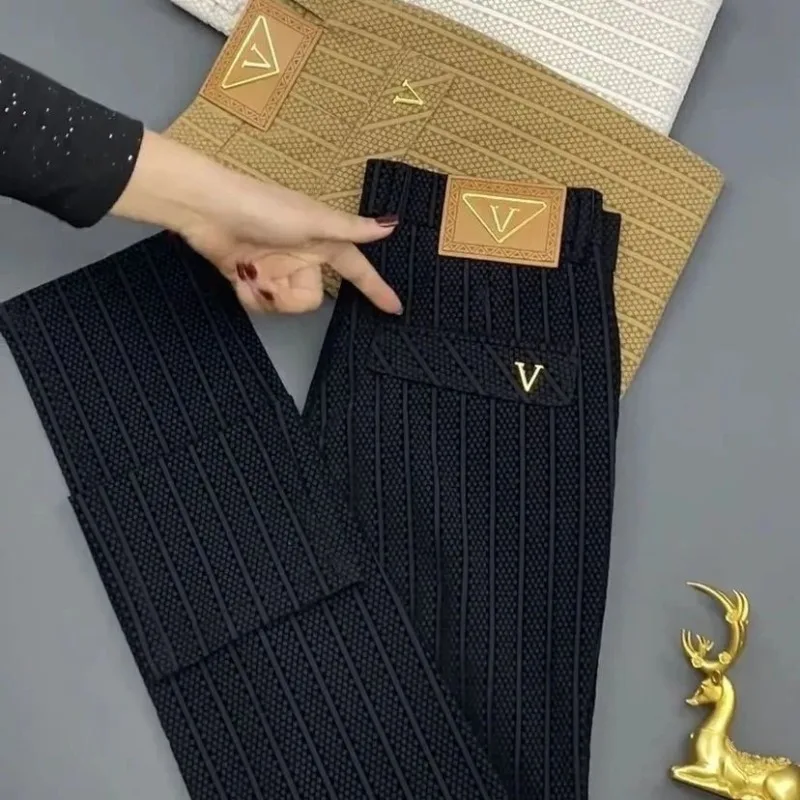 Men's Pants Summer Fashion Casual Personalized All-match Breathable Printed Thin Light Luxury Pants