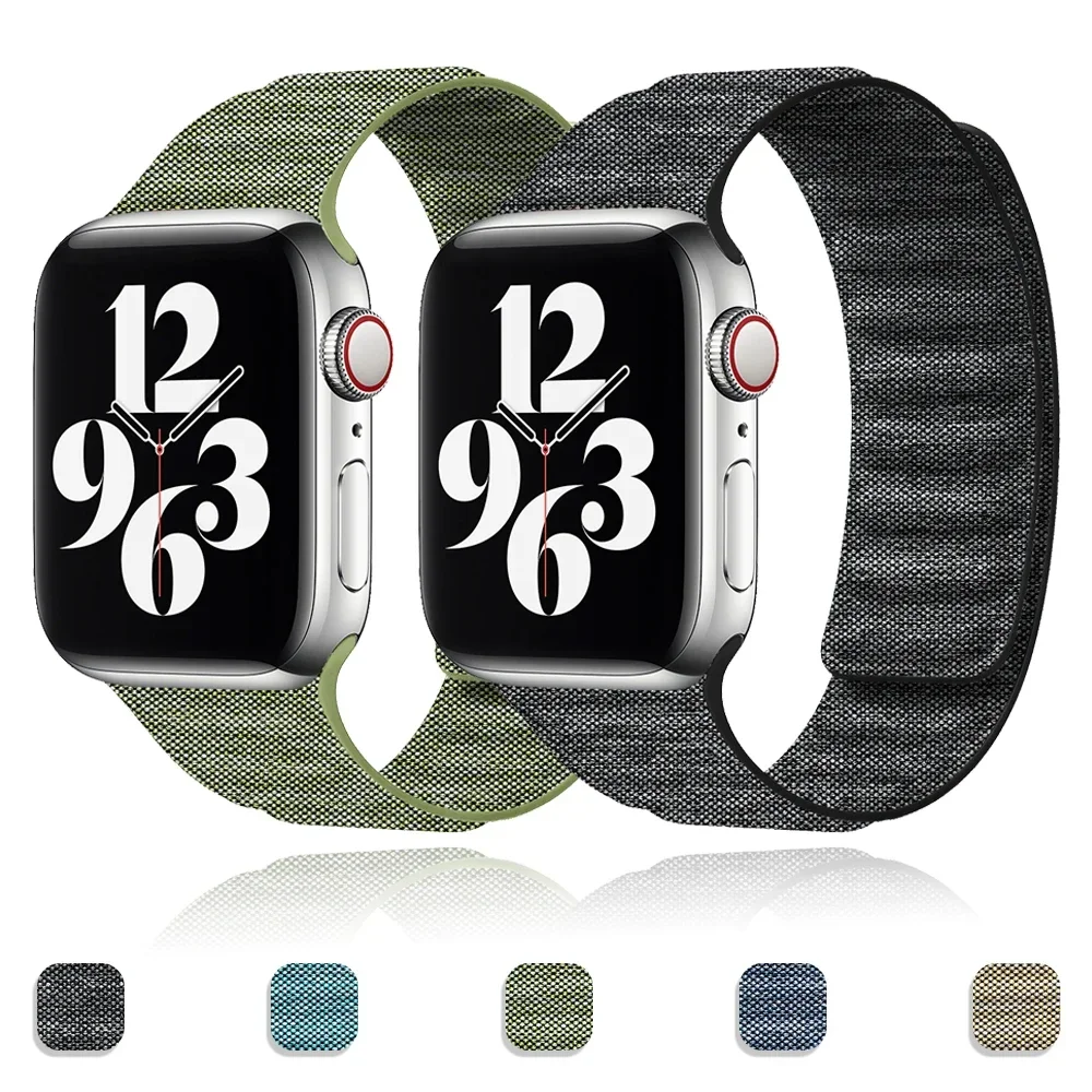 

Magnetic Braided Nylon Watch Strap For Apple Watch Band 44mm 42mm 45mm 40mm Ultra 49mm 38 41mm Bracelet Loop iWatch 98 7 6 54SE