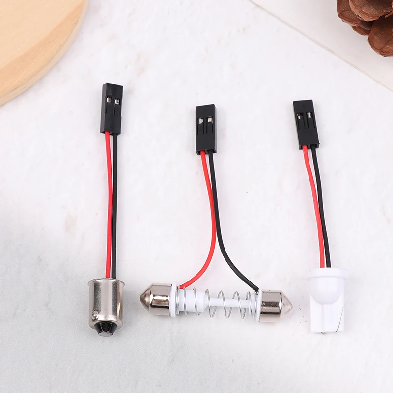 Hot 10Pcs Adapter For Car Light Led Panel Stop Lamp Car Interior Dome Bulb T10 BA9S T4W Festoon To Pink Connector Wire Cables view 3