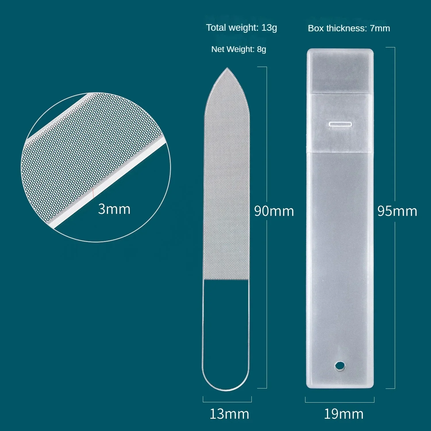 Transparante nagelvijl Nano glazen nagelvijlen Professioneel schuren Polijstvijlen Slijpapparatuur Manicure Art Tools Whit Box