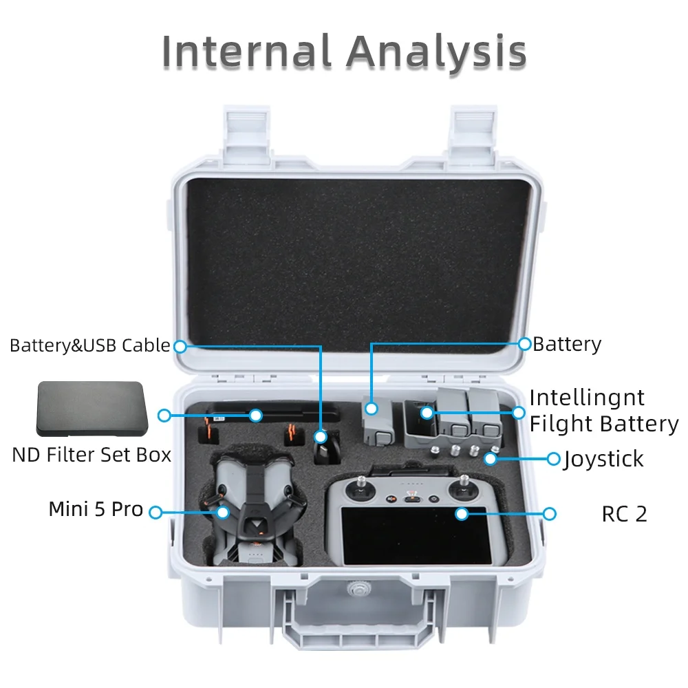 

Suitable for DJI Mini 5 Pro storage bag, high-strength storage box, explosion-proof box with shoulder straps