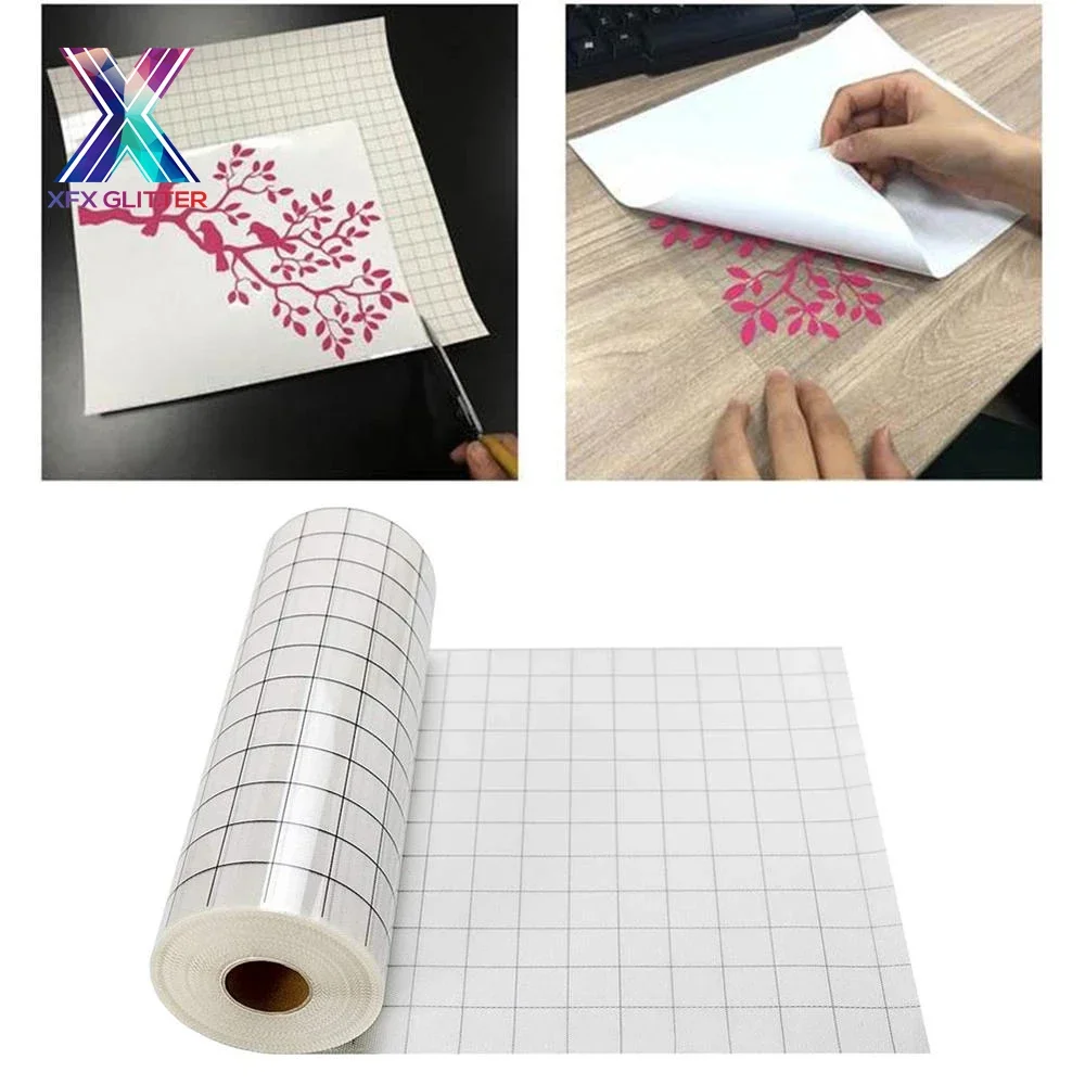 XFX HTV 30.5*300cm Vinyl Transfer Paper Tape Roll  Adhesive Clear Alignment Grid Hotfix Paper Positioning Papers Stickers