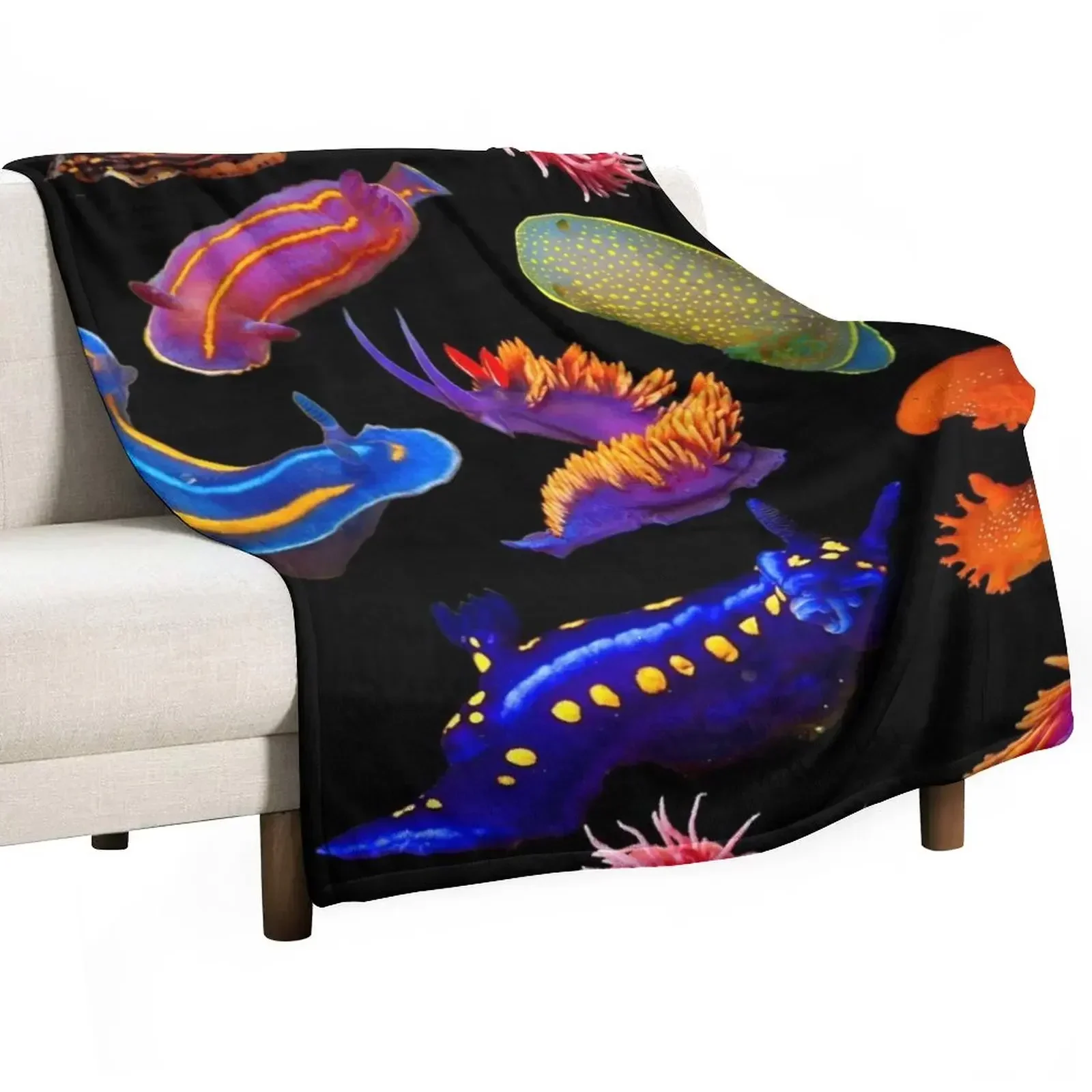 

Nudibranchia Throw Blanket Cozy Home Blanket Gift for Christmas Holiday