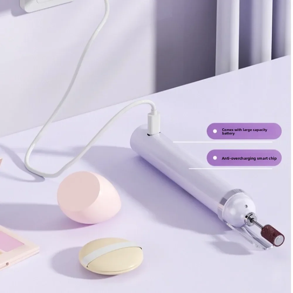 จอแสดงผล LCD เครื่องเจาะเล็บไฟฟ้าชุดปากกา USB พร้อมหัวบด 5 หัวเครื่องเป่าเล็บไร้สายแบบชาร์จไฟได้การออกแบบ 2-in-1