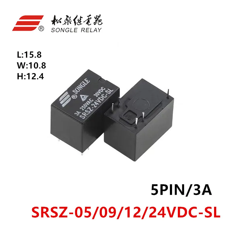 

5Pcs SONGLE Relay SRSZ-05VDC/09VDC/12VDC/24VDC-SL 5Pin 3A 5V/9V/12V/24V Signal Relay