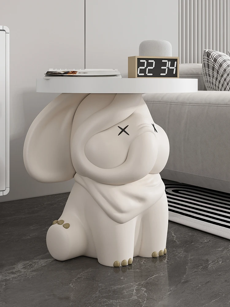 Creative Elephant Coffee Table Sculpture Luxury Living Room Sofa Corner Table Floor Decoration Statue Bedroom Home Decor Gift