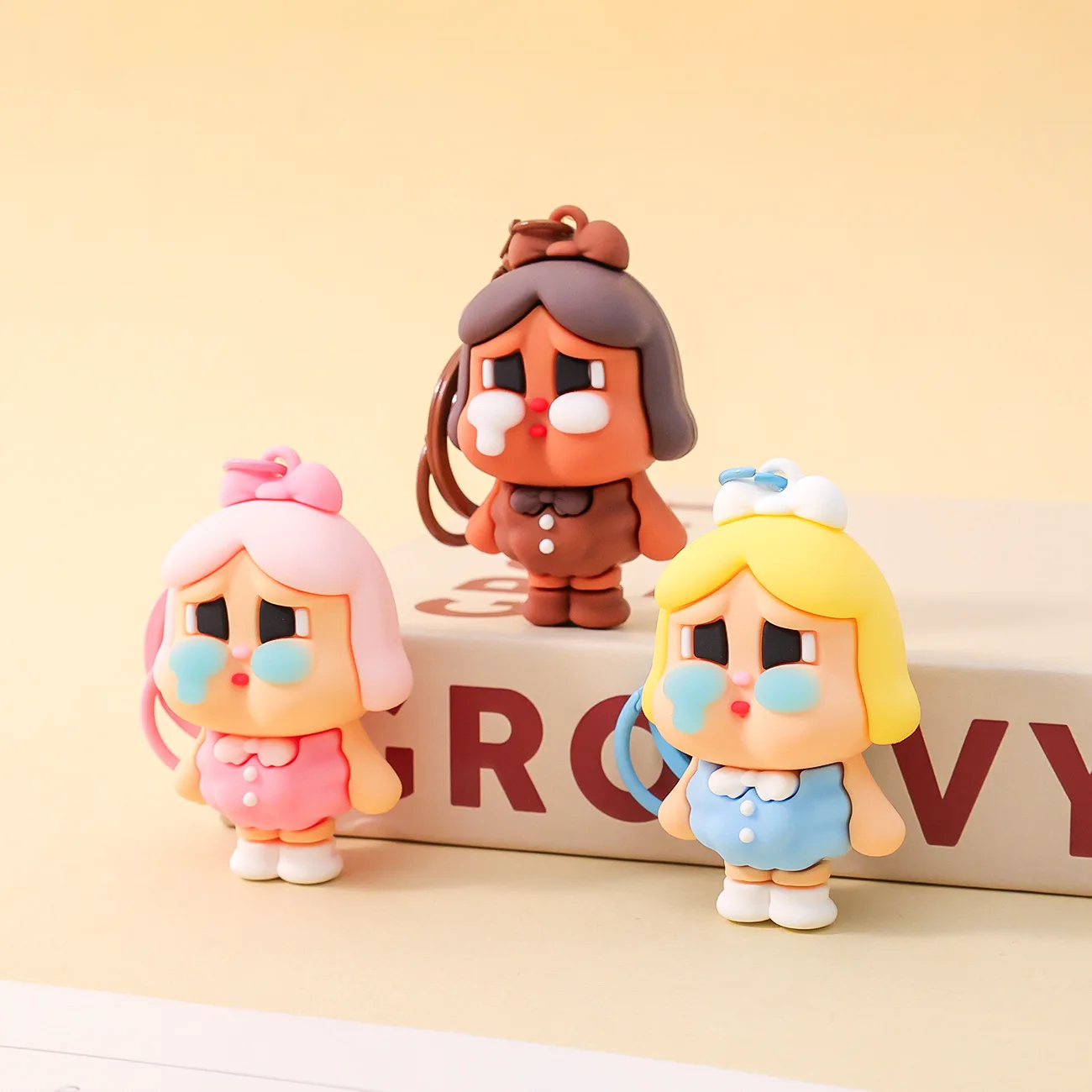 

New Kawaii Labubu Keychain Pendant Cartoon Cute PVC Doll Car Keychain Backpack Pendant Gifts
