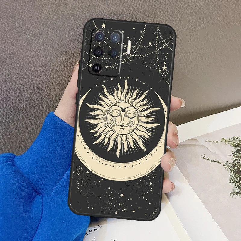 Magic Moon Tarot For OPPO A78 A77 A57 A17 A15 A16 A76 A96 A52 A72 A93 A74 A94 A5 A9 A31 A53S A54S A57s Case