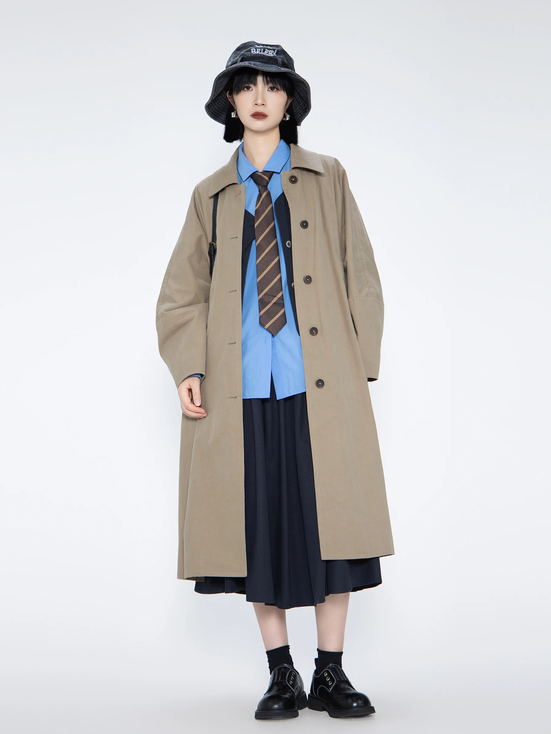 

Bookru 2023, осенне-зимнее новое дизайнерское женское свободное утягивающее универсальное пальто в стиле ретро, длинное хлопковое пальто Sve для поездок на работу, L...