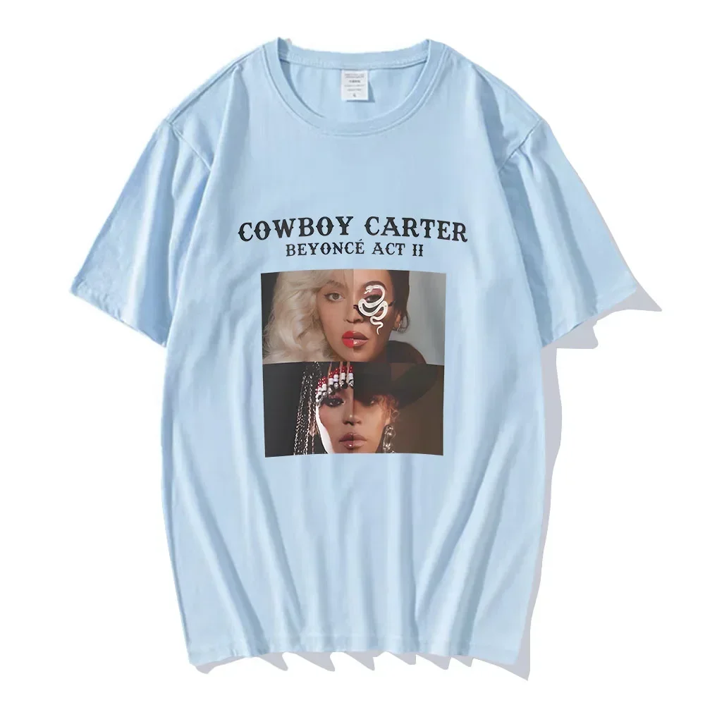 Denim Carter Beyonc é e Tshirt casual short sleeved women\'s T-shirt street clothing high-quality vintage Tshirt summer O-neck