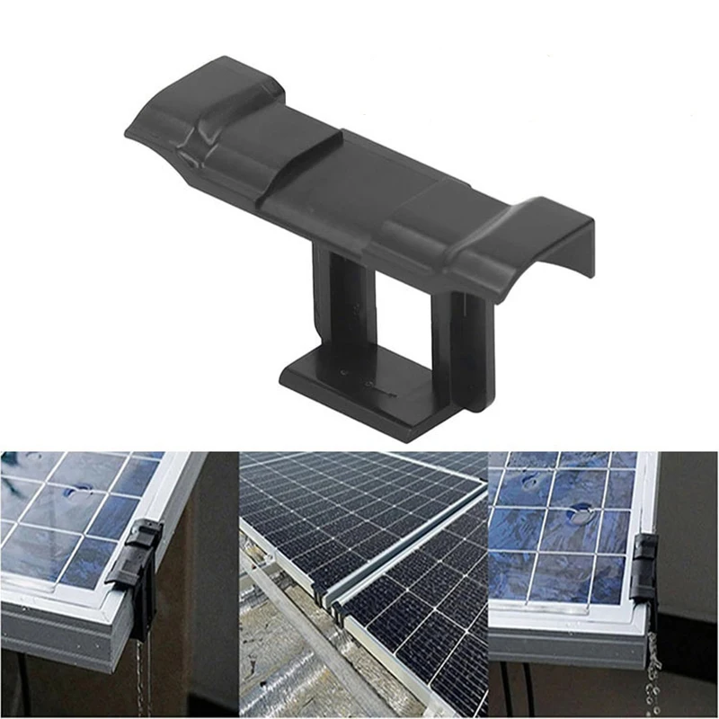 10Pcs Photovoltaic Panel Drainage Clip Solar Water Guide Sludge Removal Dust Collector Accessory for Accumulated Dust Drainage
