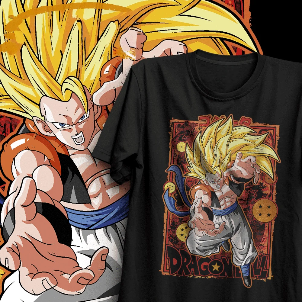 2026 Sommer Dragon Ball T-Shirt 100% Baumwolle Oversized Super Saiyan Gogeta Druck Vintage Gym Streetwear Unisex für Männer Frauen Kinder