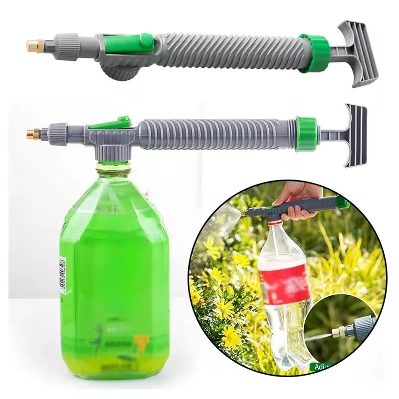 Manual Sprayer High Pressure Pump Adjustable Beverage Bottle Nozzle Garden Irrigation Tools Agricultural Irrigation Sprinkler