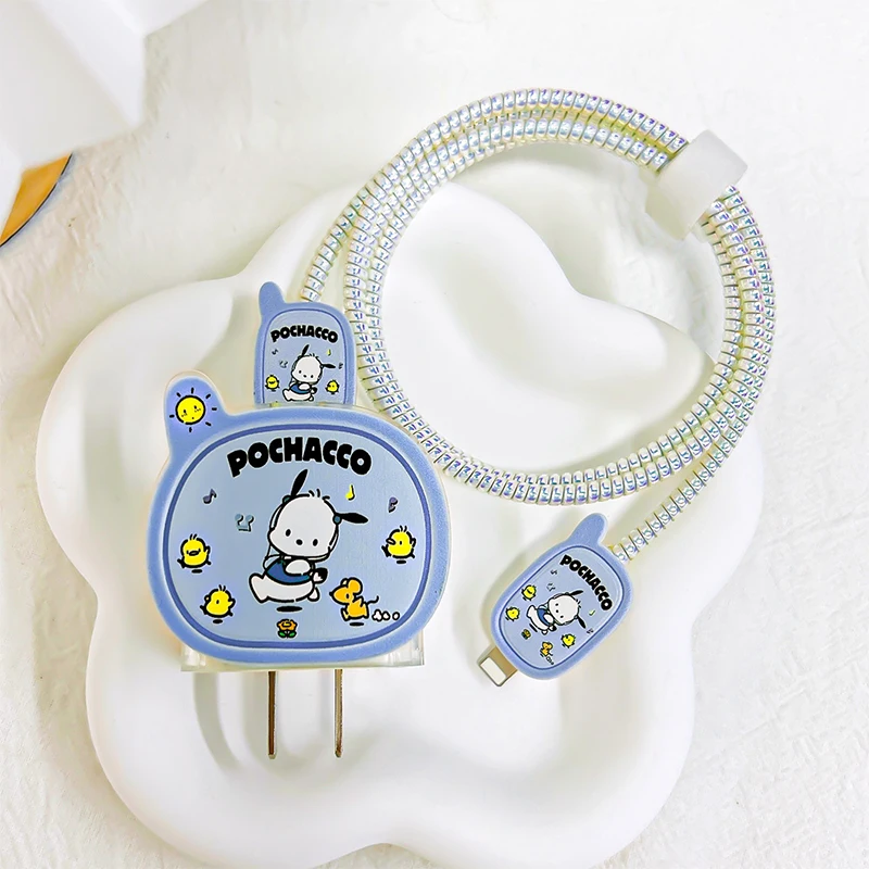 

Sanrios Pochacco Charger Protective Sleeve My Melody Kawaii Anime Cute Student Iphone 20 18W Data Line Protection Girls Gifts