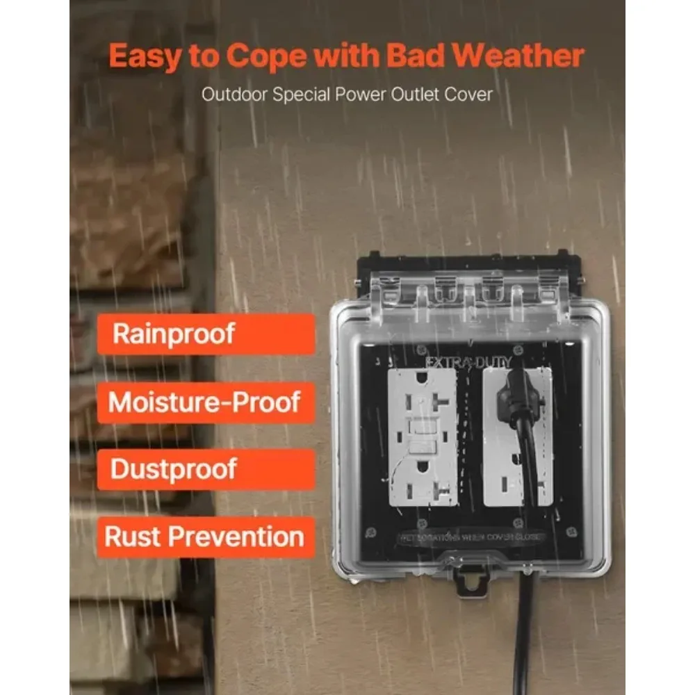 Крышка наружной розетки 2-местная запираемая всепогодная крышка электрической розетки