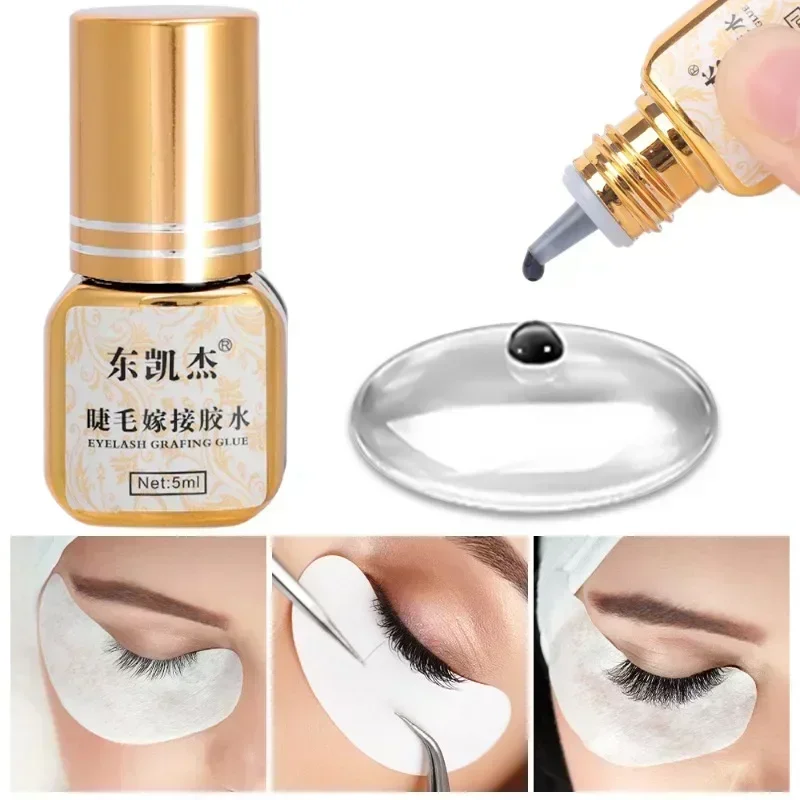 Black Grafted Eyelash Glue 5ml Waterproof Quick Drying Lasting Semi-Permanent No Irritant Eyelashes Extension Glue Makeup Tools