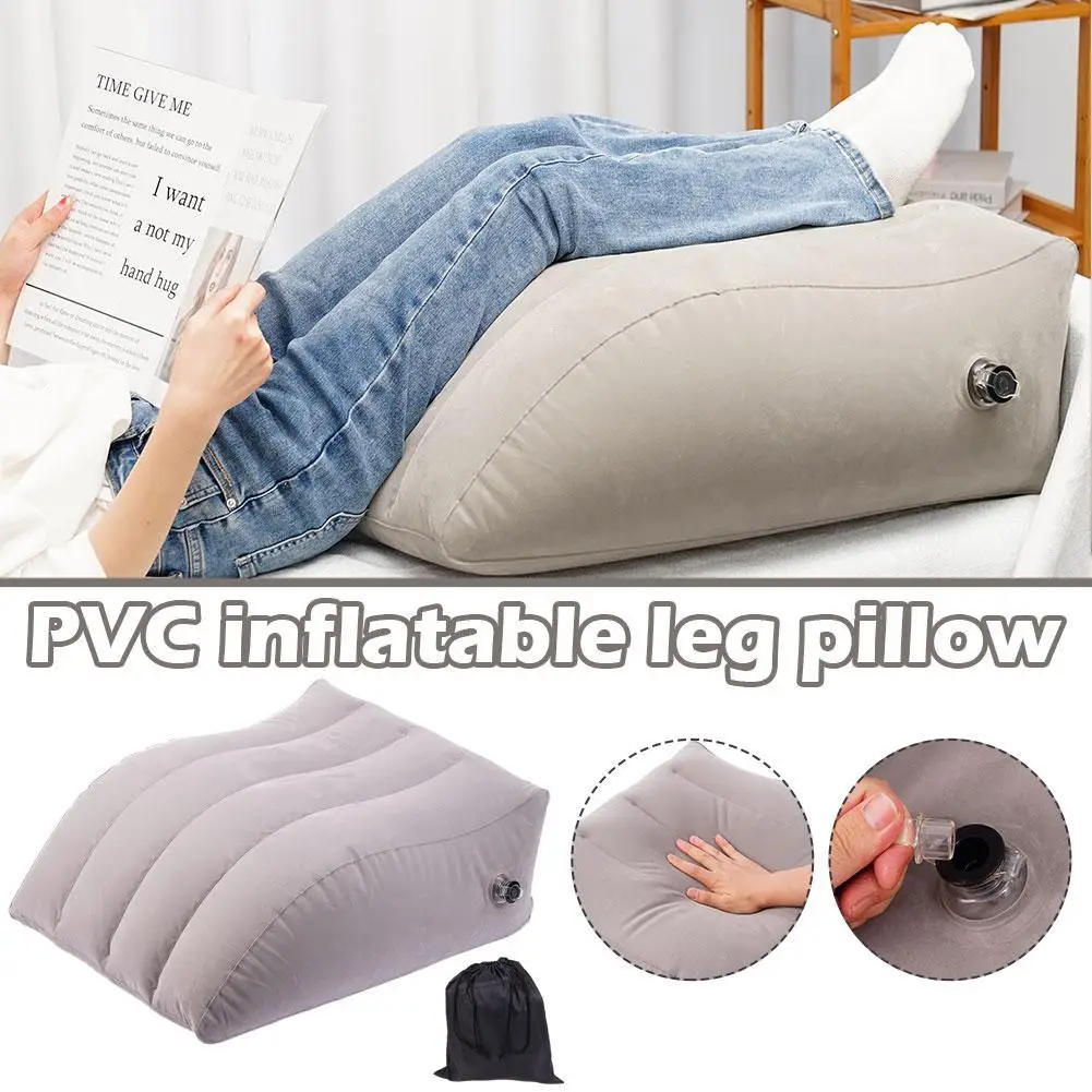 Environmentally Friendly PVC Inflatable Leg Pillow Wedge Shaped Triangular Pillow Portable Cushion Leg Rest And Foot Rest