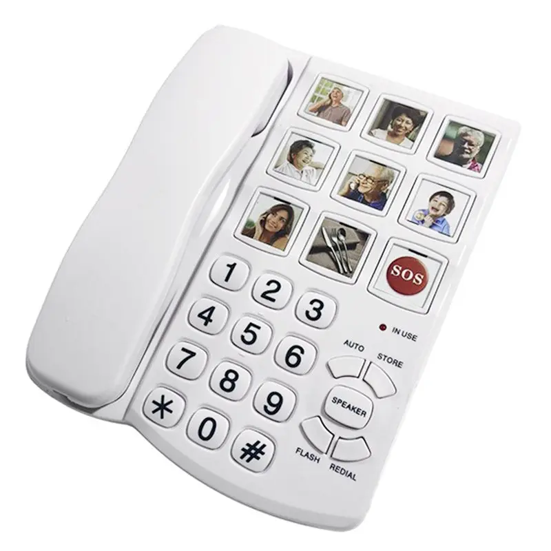 New!Convenient Corded Picture Speed Dial Telephone For Seniors With Big Buttons And Memory Loss Support Phone