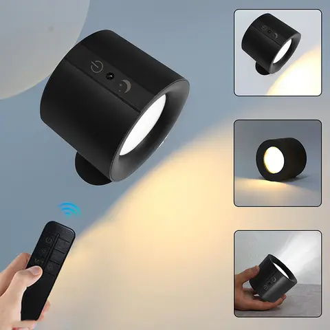 USB 충전식 Led 벽 램프 터치 컨트롤 360 회전식 무선 휴대용 야간 조명 침대 옆 침실 독서 램프