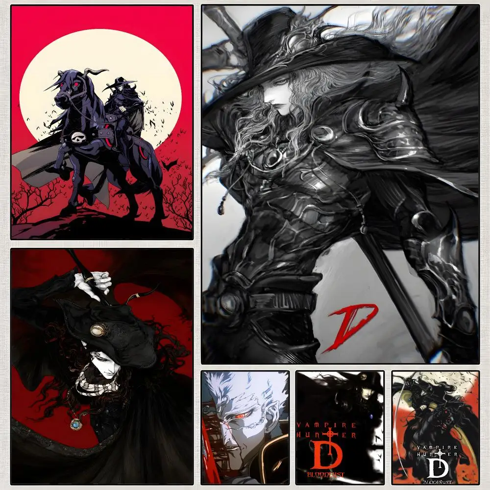 Vampire Hunter D Gothic Horror Dhampir Poster PP Wall Art Print Removable Water-Resistant Home Decor for Bedroom Apartment Gift
