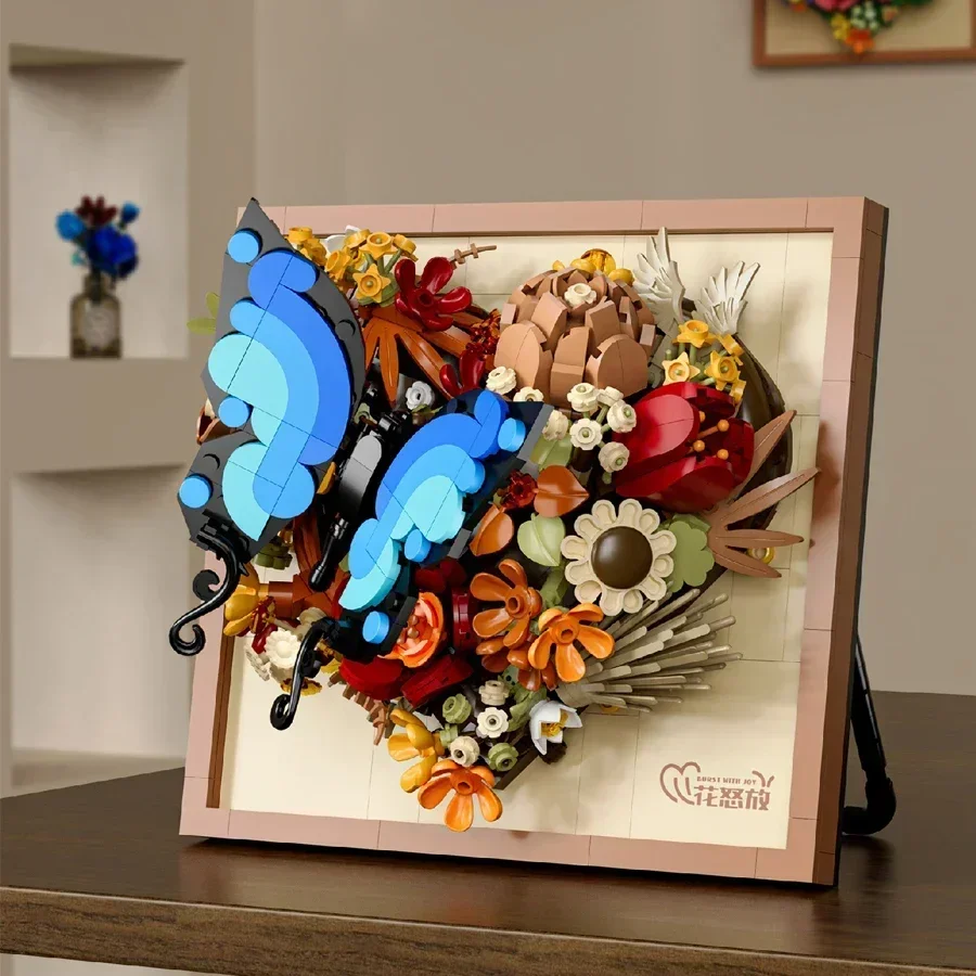 

Новогодние украшения 3D фоторамка строительные блоки цветы мини-кирпичи DIY игрушки для девочек свадебные подарки