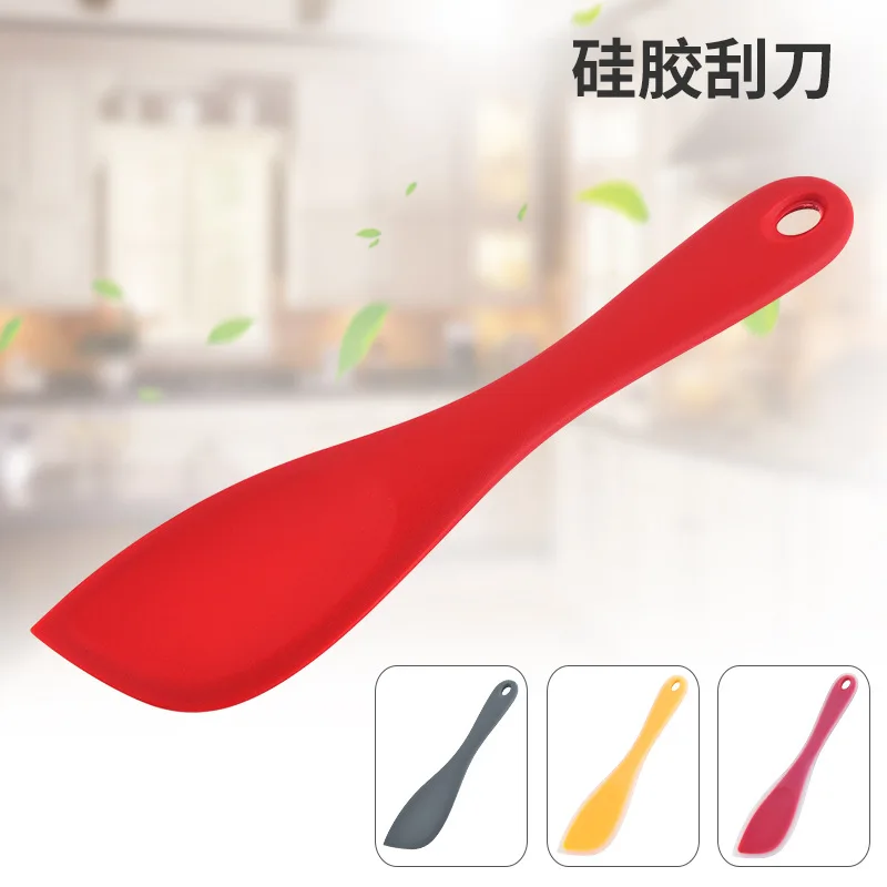 1Pcs Cream Cake Baking Scraper Non-stick Silicone Spatula Kitchen Pastry Blenders Salad Mixer Butter Batter Pies Cooking Tools